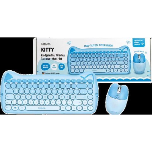 Tastatur LogiLink kabellos mit optischer Maus 85 Tasten Multimedia Deutschland