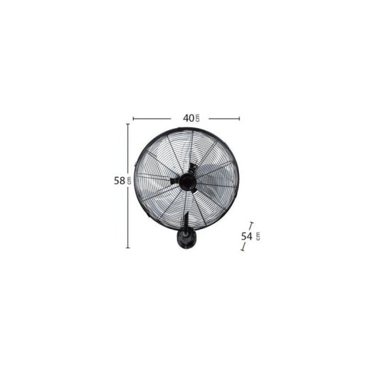 Ventilador de Pared Bilake Arrecife 60W 40cm Oscilante Silencioso Cabezal Inclinable