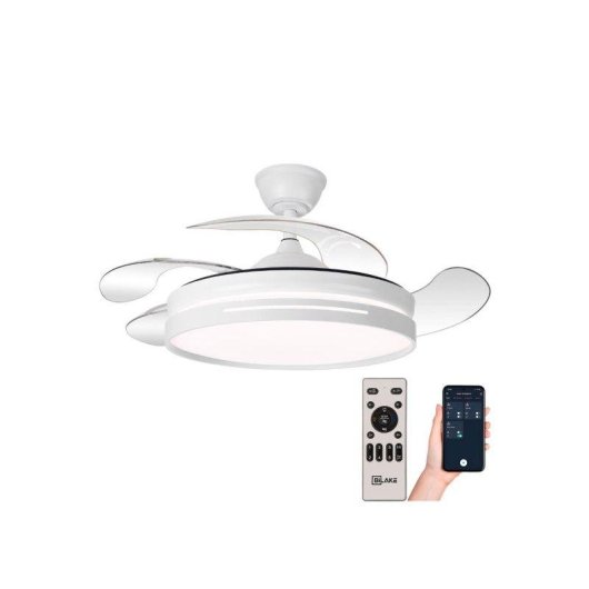 Ventilador de Techo con Luz Bilake ONE 45W 108cm 6 Velocidades Motor DC Aspas Retráctiles Mando