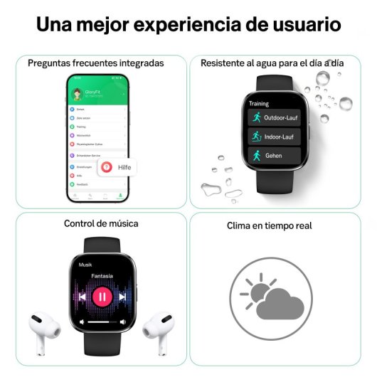 Rayofi D19 Reloj SmartWatch Negro 1,83" SpO2 Pulsómetro Monitor Sueño