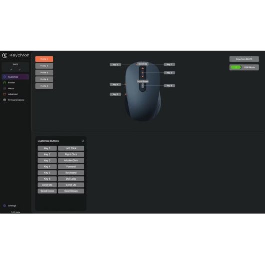 Ratón Keychron BM25 inalámbrico Bluetooth 5.2 2400 DPI gris Space Gray