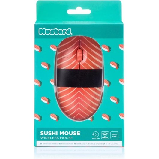 Ratón Mustard Sushi Mouse sem fios 1600 DPI multicolorido com scroll