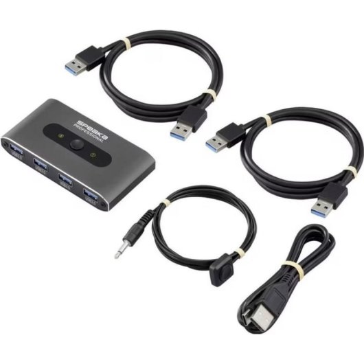 USB Switch SpeaKa Professional 2 Ports 625 MB/s SP-13710916 mit Kabel-Fernbedienung