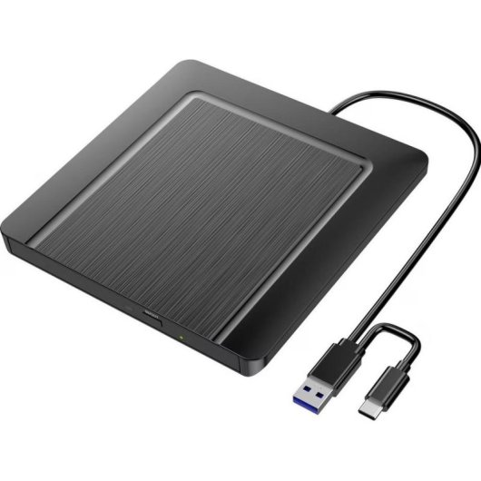 Masterizzatore DVD Esterno Xlyne USB 2.0 e USB‑C Nero