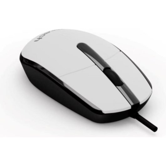 Ratón C-Tech WM-10W cable USB 1200 DPI negro y blanco con scroll