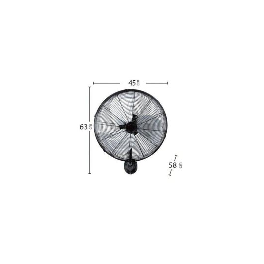 Ventilador de Pared Bilake Arrecife 90W 45cm Oscilante Silencioso Cabezal Inclinable