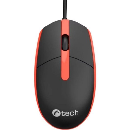 Ratón C-Tech WM-10R USB 1200 DPI Rouge Noir avec Scroll