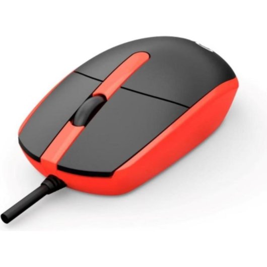 Ratón C-Tech WM-10R USB 1200 DPI Rouge Noir avec Scroll