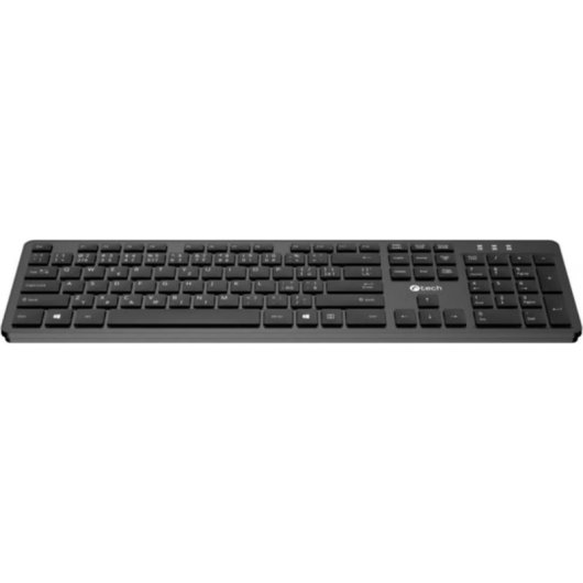 Teclado C-Tech KB-115 inalámbrico con 104 teclas y teclado alemán