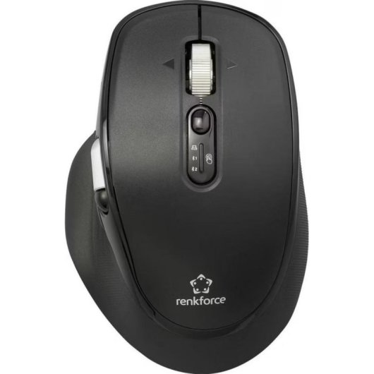 Ratón Renkforce RF-WM-220 Bluetooth 4800 DPI Negro Ergonomía Recargable