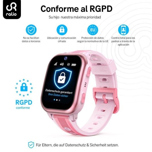RAYOFI R5 Plus GPS 4G 1,72'' Preto Tamanho Único Resistente IPX7 SOS