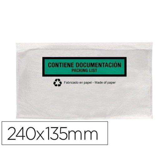 Sobre autoadhesivo Q-Connect porta documentos 240 x 135 mm sin ventana papel 100 uds