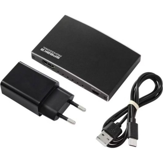 Splitter HDMI SpeaKa Professional 4K 1 entrada 4 saídas USB-C