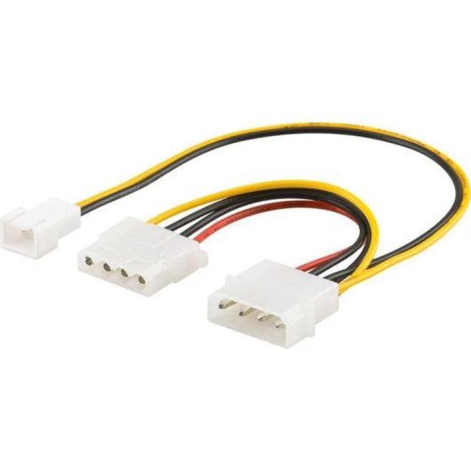 PremiumCord 96118 Inneres Leistungskabel Molex 4-pin auf Lüfter 3-pin 14 cm
