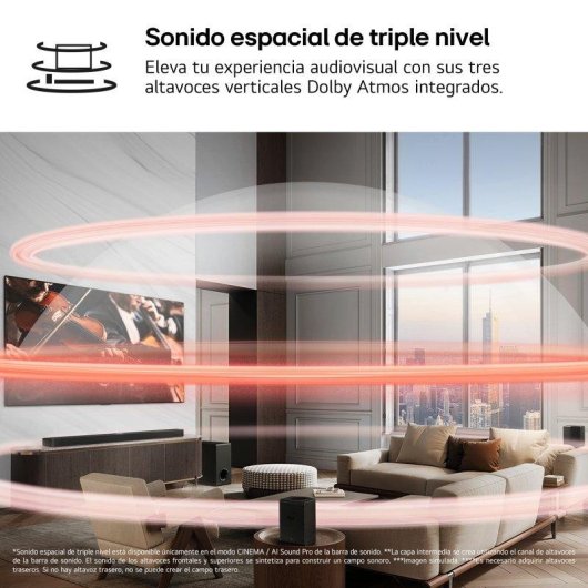 Barra de Sonido LG S95AR 9.1.5 810W Bluetooth WiFi Dolby Atmos Negra