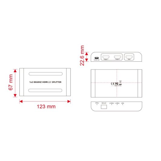 Kimex Splitter Hdmi 2.1, 1 Entrada / 2 Salidas, 8k 60 Hz