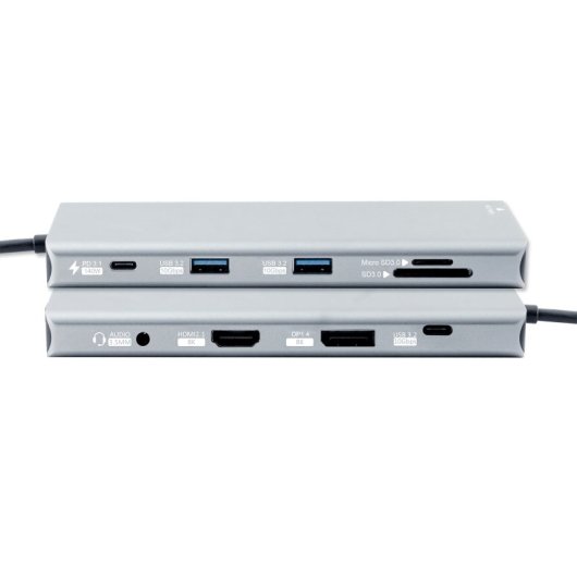 Kimex Estación De Acoplamiento Usb-c 10 En 1 A 8k Dp1.4 + Hdmi 2.1 10g