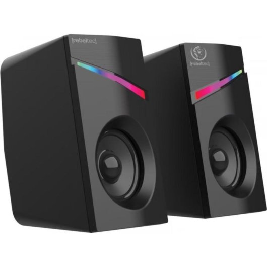 Altavoces Rebeltec Compacts 2.0 Klinke 3,5 mm 12 W USB avec LED RGB