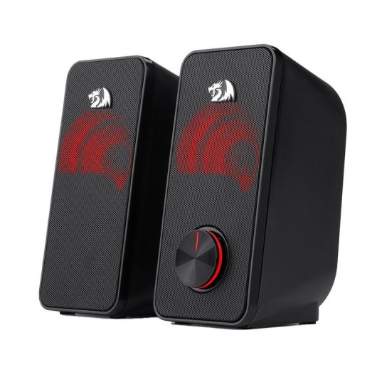 Haut-parleurs Redragon Stentor 2.0 USB et jack 6W avec éclairage rouge