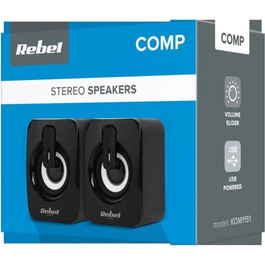 Haut-parleurs Rebel PC 2.0 USB 6W avec son clair et design compact