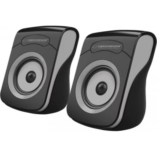 Colunas Esperanza PC 2.0 USB 6W com entrada jack 3,5 mm e design compacto