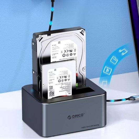 Docking station Orico 6646C3-C per HDD/SSD SATA USB-C clonazione offline