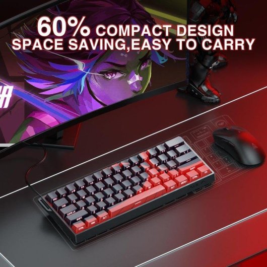 Teclado Aula WIN60 HE MAX Hall Effect Magnético compacto 60% 8000Hz RGB