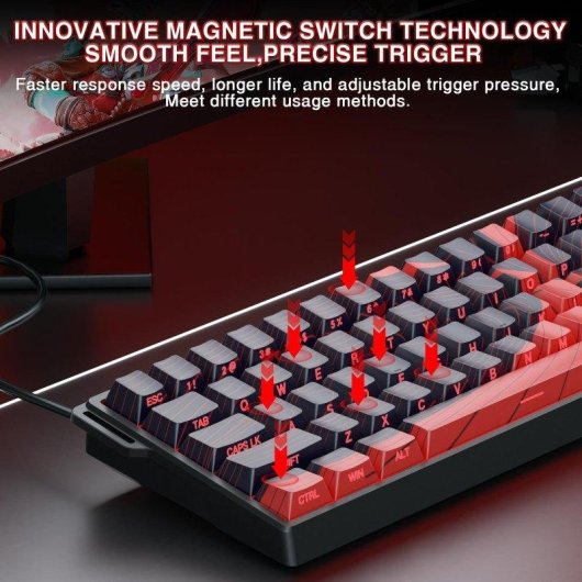 Teclado Aula WIN60 HE MAX Hall Effect Magnético compacto 60% 8000Hz RGB