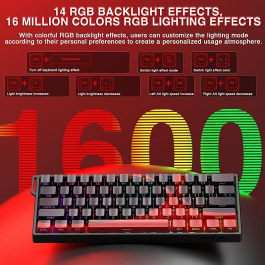 Teclado Aula WIN60 HE MAX Hall Effect Magnético compacto 60% 8000Hz RGB