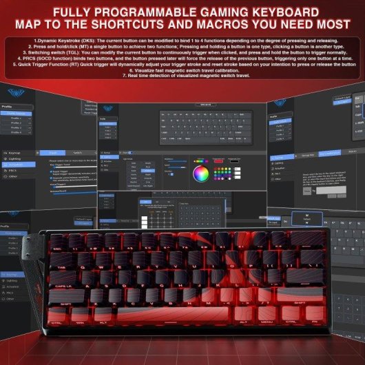 Teclado Aula WIN60 HE MAX Hall Effect Magnético compacto 60% 8000Hz RGB