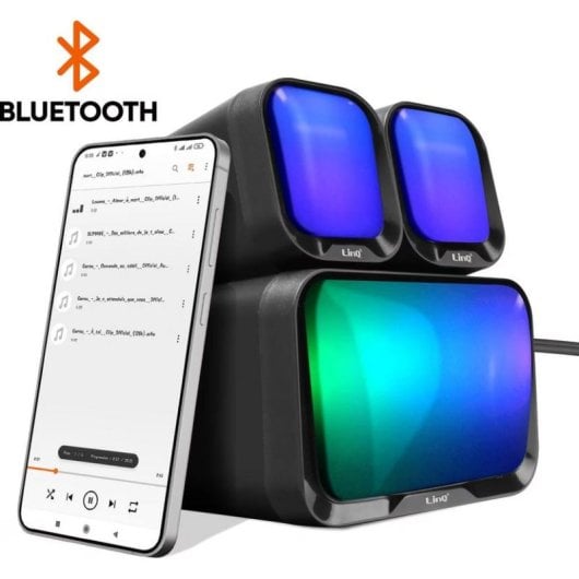 Altoparlanti LinQ PC Bluetooth 10 W con RGB, USB e jack 3,5 mm