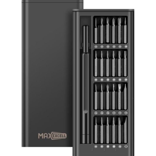 Präzisionsschraubendreher Max Excell 840401 25 in 1 magnetisch mit Aluminium-Etui