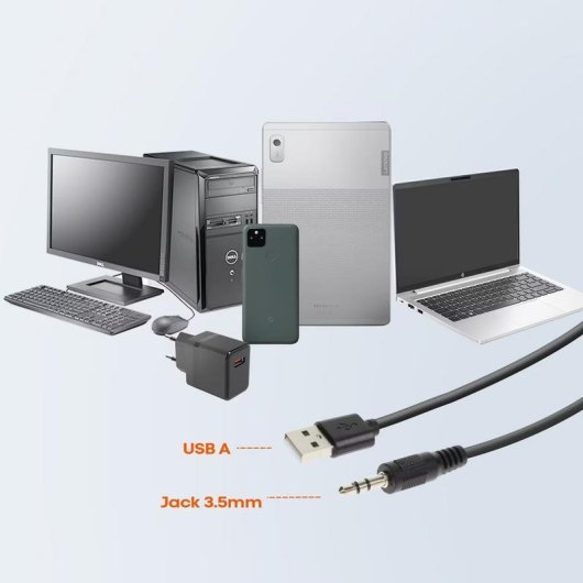 Altoparlanti LinQ cablati 6 W con connessione 3,5 mm e USB RGB