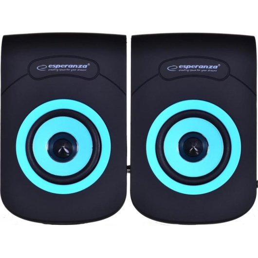 Lautsprecher Esperanza Flamenco 2.0 USB 6W mit externem Verstärker und Kopfhörerausgang