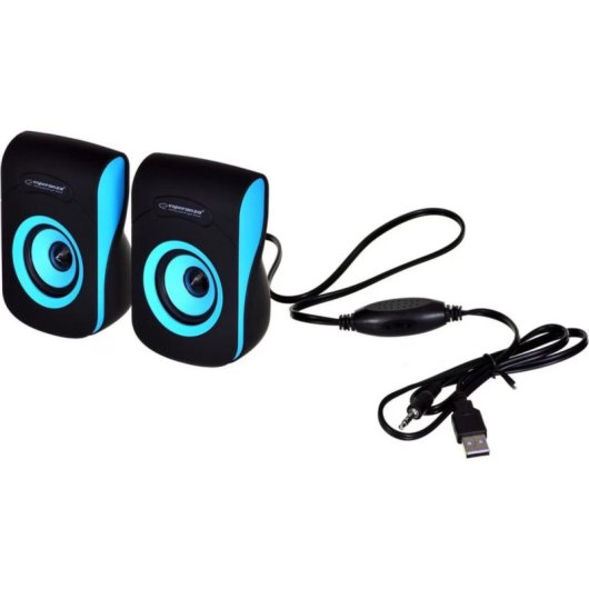 Lautsprecher Esperanza Flamenco 2.0 USB 6W mit externem Verstärker und Kopfhörerausgang