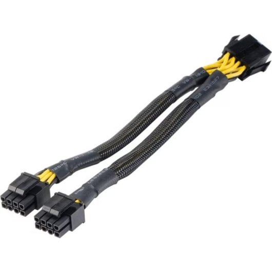 Akasa AK-CBPW35-20 CPU Adapterkabel 8-polig zu 2x 4+4-polig 20 cm schwarz