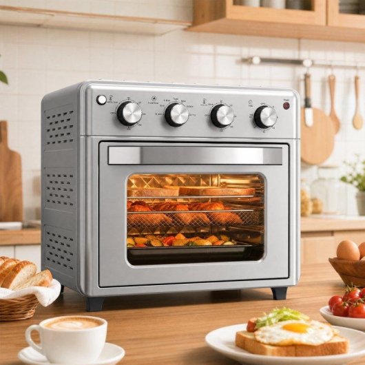 Horno Sobremesa Homcom 800-168V90SR 30L 43x39x39cm 1600W Convección Plata