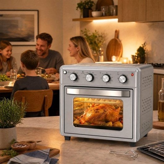 Horno Sobremesa Homcom 800-168V90SR 30L 43x39x39cm 1600W Convección Plata