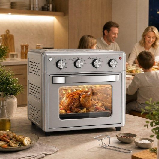 Horno Sobremesa Homcom 800-168V90SR 30L 43x39x39cm 1600W Convección Plata