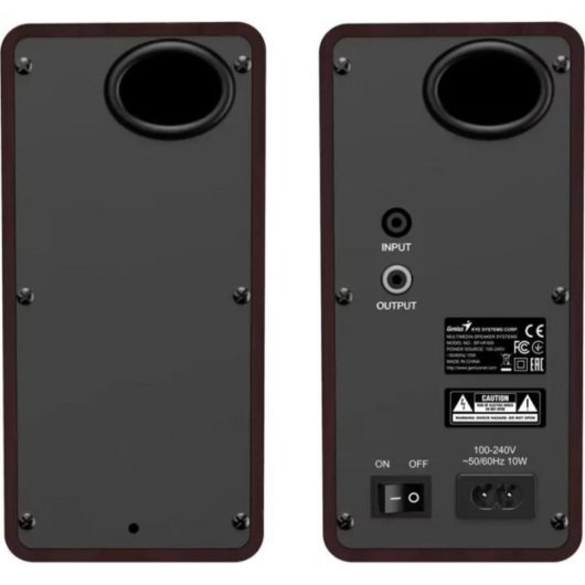 Haut-parleurs Genius PC câble 3,5 mm 10 W design bois avec contrôles