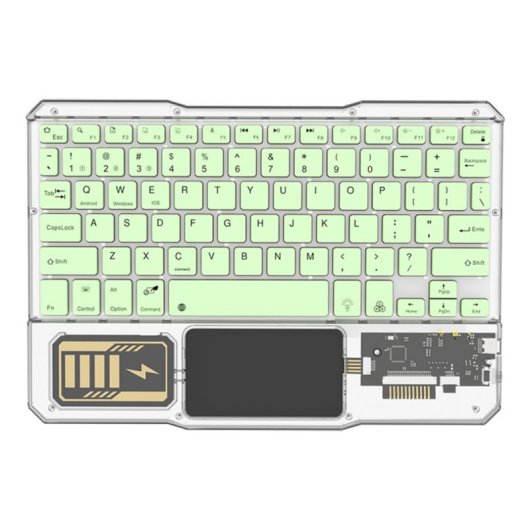 Royal Bailey Jt-x510-2 Funda Con Bluetooth Teclado Para Samsung Tab S9 Fe 10.9" X510/s9 11" X710/s8 11" X700/s7 11" T870 Verde