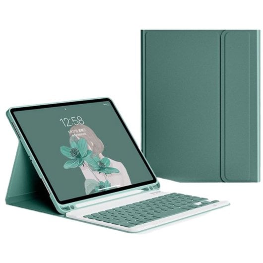 Royal Bailey Ps131d Funda Con Bluetooth Teclado Para Ipad Air 13(2024)/ipad Pro 12.9(2022/2021/2020/2018) Verde