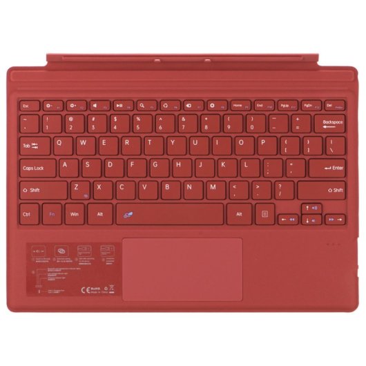 Royal Bailey 1089d Funda Con Bluetooth Teclado Para Surface Pro 3/pro 4/pro 2017/pro 6/pro 7 Rojo