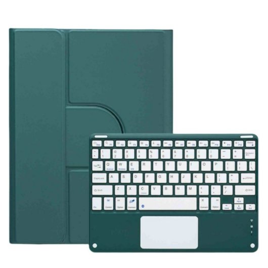 Royal Bailey Pd-c12 Funda Con Bluetooth Teclado Para Ipad 10.2(2021/2020/2019)/ipad Air 10.5/ipad Pro 10.5 Verde