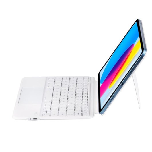 Royal Bailey U8-10th Funda Con Bluetooth Teclado Para Ipad 10th(2022)10.9 Blanco