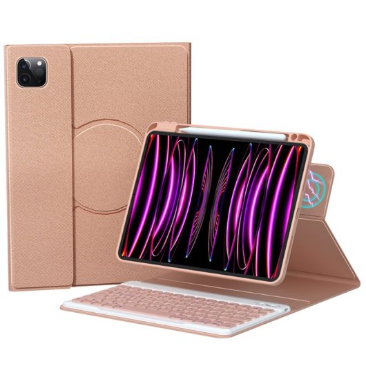 Royal Bailey Hd209 Funda Con Bluetooth Teclado Para Ipad 10th(2022)10.9 Rosa
