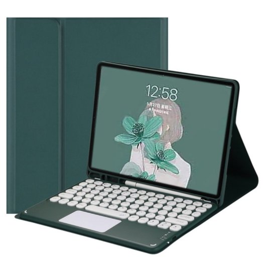 Royal Bailey Tyc-t500-1 Funda Con Bluetooth Teclado Para Samsung Tab A7 10.4" T500/t509 Verde