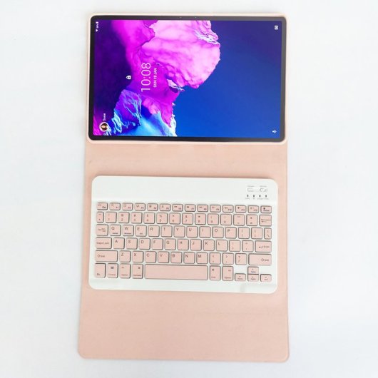 Royal Bailey Lx103 Funda Con Bluetooth Teclado Para Lenovo M10 Plus 10.3"/tab K10 10.3" Rosa