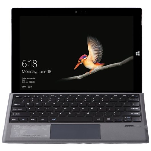 Royal Bailey 1089a-c Funda Con Bluetooth Teclado Para Surface Pro 3/pro 4/pro 2017/pro 6/pro 7 Gris