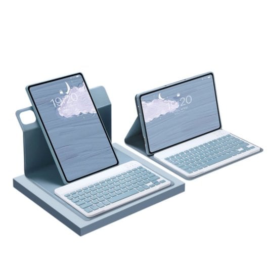 Royal Bailey Rt102 Funda Con Bluetooth Teclado Para Ipad 10.2(2021/2020/2019)/ipad Air 10.5/ipad Pro 10.5 Azul